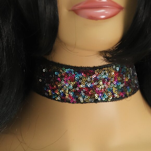 Multi Color Choker Adjustable Brilliant Colors Chokers  (#61) - Picture 1 of 11